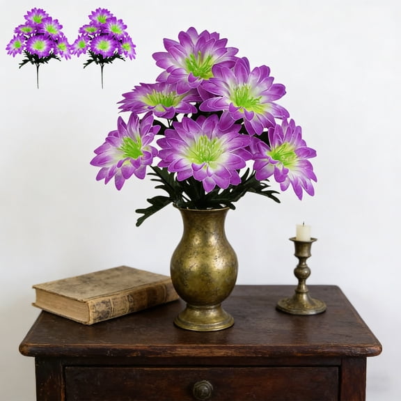 2PCS Artificial Gerbera Daisies Bouquet,Artificial Daisy,Fake Daisies for Easter Spring and Summer Arrangements and Home Decor