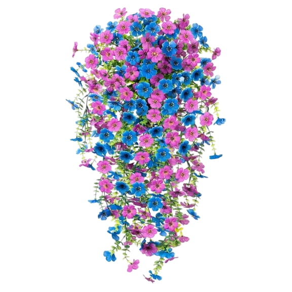 2PCS Artificial Hanging Glory Flowers Hanging Violets Vines UV Resistant, Outdoor Indoor Wall Home Room Garden Wedding Decoration for Spring Summer Fall