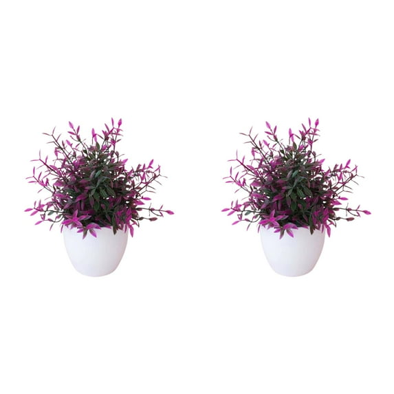 2PCS Artificial Potted Small Greenery,Realistic Mini with Flowers for Indoor Home Office Decor,Desktop Table Centerpiece for Bathroom,Farmhouse Displays