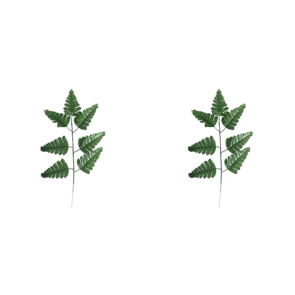 2PCS Artificial Silk Leather Leaf Fern Picks Artificial Greenery Stems Artificial Fern Leaves Fern Plant Bouquet for Floral Arrangement Home Wedding Garden