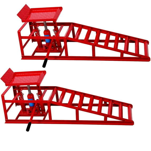 2PCS Auto Car Truck Service Ramps Lifts,12000lbs(5T) Garage Car Lift Hydraulic Ramps,Portable Car Ramps for Oil Changes High Lift,Lift Repair Frame Lift Height Adjust 9.8"-15"