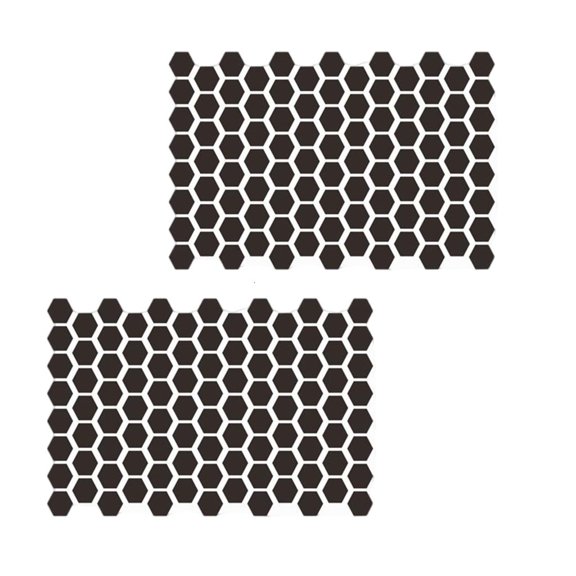 2PCS Auto Side Window Stickers Hexagonal Pattern Decals For Shading And Modernizing Car Exterior