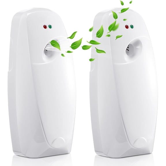 2PCS Automatic Air Freshener Spray Dispenser - Commercial and Home Use Multiple Time Scent/Mist Release Settings for Room/Restroom Sprayer,Air not Included,White