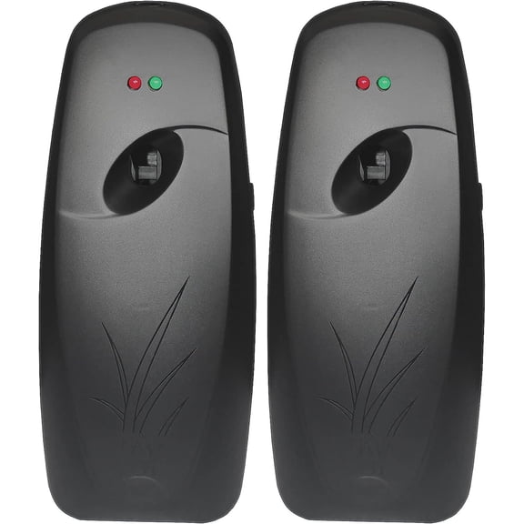 2PCS Automatic Air Freshener Spray Dispenser,Free Standing or Wall Mounted -Commercial and Home Use-Multiple Time Scent/Mist Release Settings for Room/Restroom//Bathrooms Sprayer (Black)