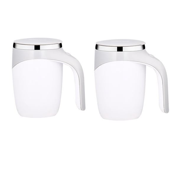 2PCS Automatic Magnetic Stirring Coffee Mug, Self Stirring Mug,Reusable Coffee Mug Rechargeable Electric Self Stirring Coffee Mug Rotatable Metal Coffee Mugs High Speed Mixing Cup For Office Home