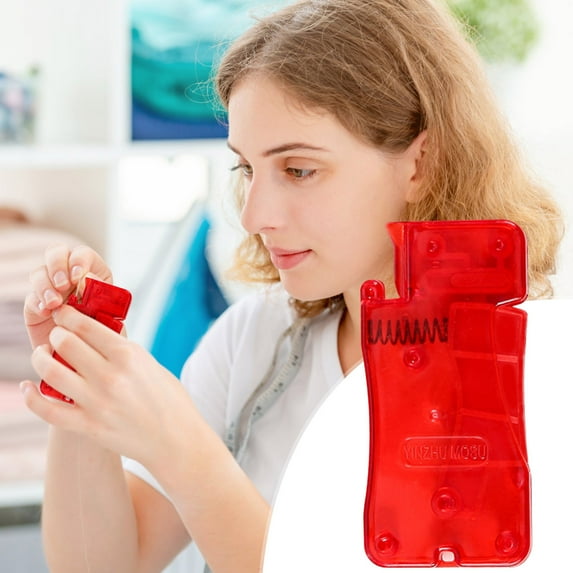 2PCS Automatic Needle Threader for Hand & Sewing Plastic Sewing Accessory Easy Push-Button Threading Tool for Seniors & Crafters