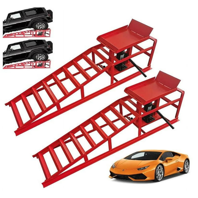 2PCS 3T Car Service Ramp, 10000lbs Low Profile Lift for Truck Trailer ...