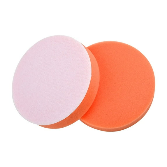 2PCS Automotive Polishing Flat Sponge Pads Suitable For Coarse And Fine Polishing For Cars Van Glass Stone Ceramic Orange
