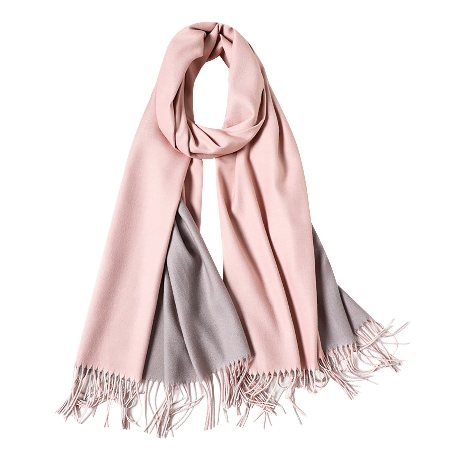 2PCS Autumn And Winter Thickened Wool Scarf Shawl Purpose Women Solid