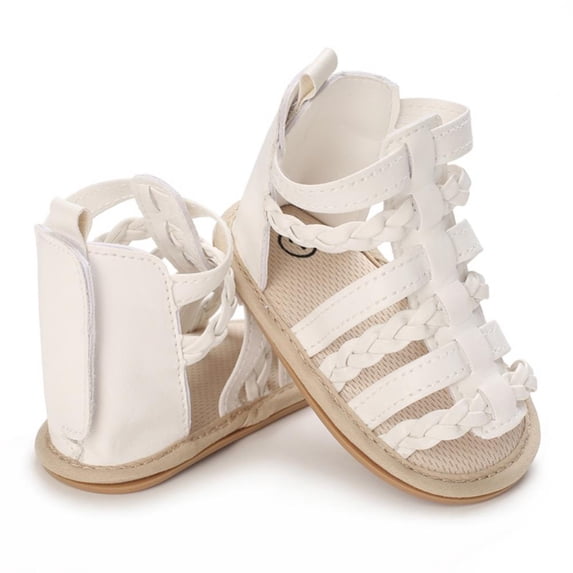 2PCS Baby Girls Princess Shoes with Hair Band, Infant Non-Slip Soft Sole Cute Shoes