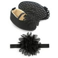 thumbnail image 1 of 2PCS Baby Girls Princess Shoes with Hair Band, Infant Non-Slip Soft Sole Cute Shoes, 1 of 6