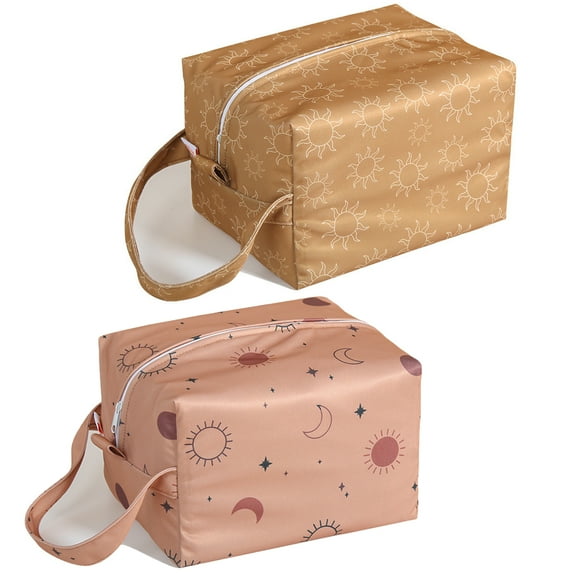 2PCS Baby Wet Dry Bag Cloth Diaper Organizer Bag Nappy Pouch Reusable Diaper Pod for Stroller, Diaper Bag,Travel,Swim,Gym Bag