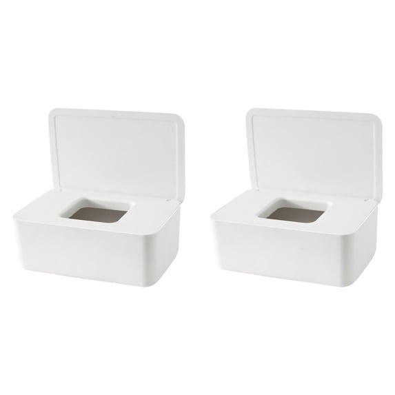 2PCS Baby Wipes Dispenser Wipe Holder for Baby & Adult Keeps Wet Tissue Fresh Wipes Flushable Wipe Container with Sealing Design Lid 18.5X12.2X7cm Home Decor