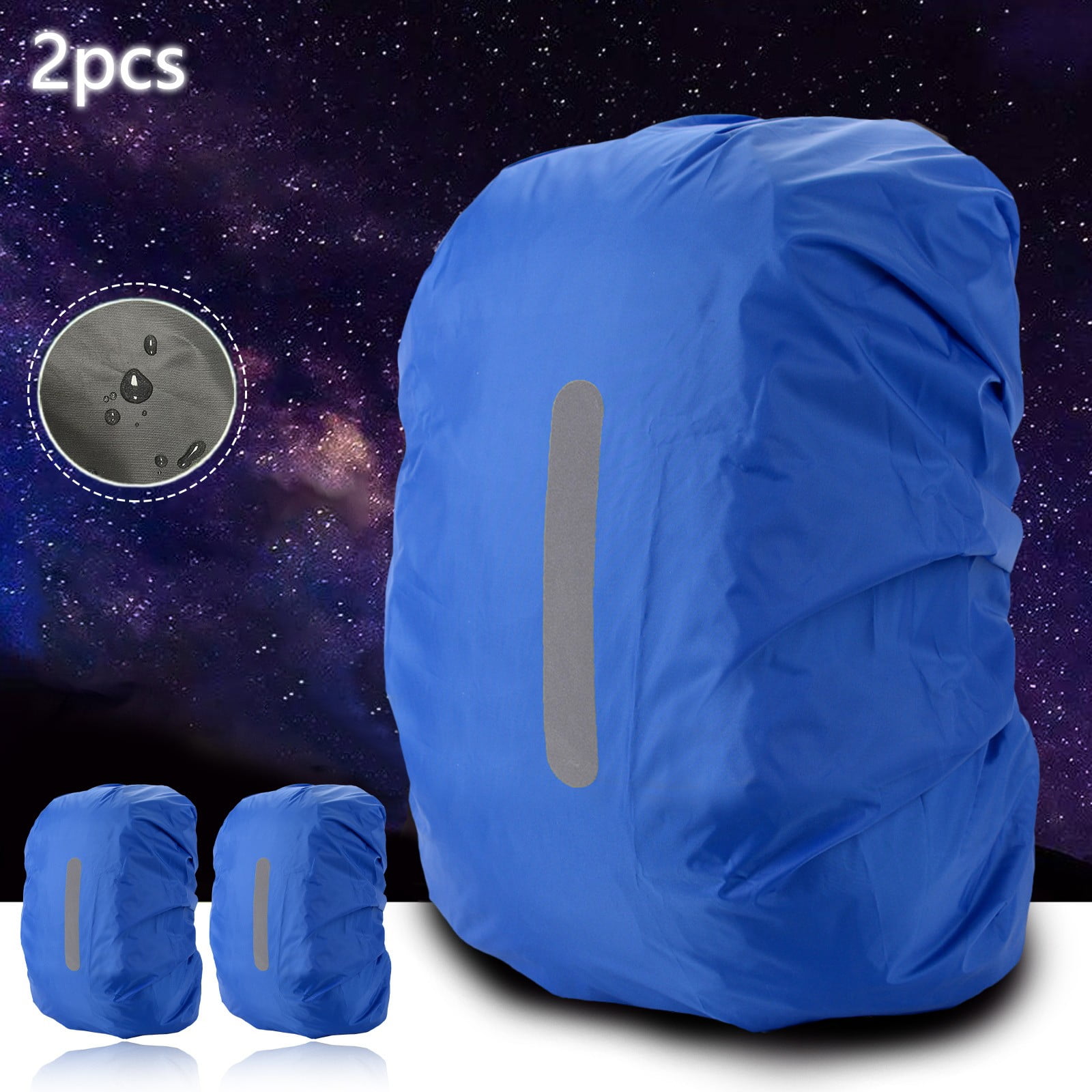 2PCS Backpack Rain Cover Outdoor Night Travel Reflective Rain Cover
