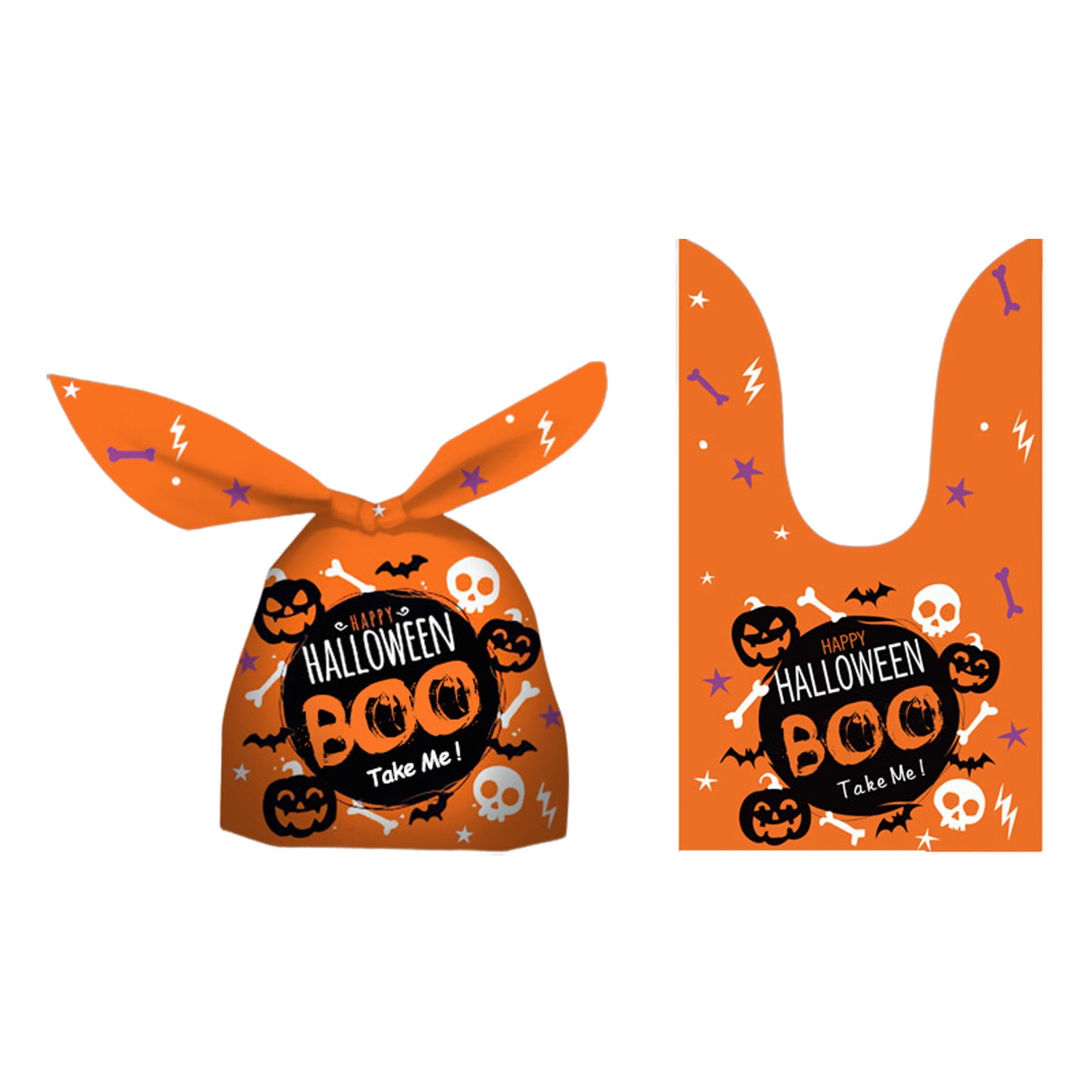 2PCS Bag Pumpkin Candy Bag Snack Bag Baking Large Flat Food Storage