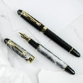 thumbnail image 1 of 2PCS Ballpoint Pens, Stunning Metal Pen with Golden Trim, Best Ball Pen Gift for Men & Women, Professional, Executive, Office, with 0.5mm Extra Refill, 1 of 1