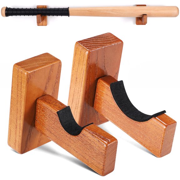 2PCS Baseball Bat Display Case, Baseball Bat Hanger Holder, Wall Mount Baseball Bat Horizontal Rack, Baseball Bat Bracket - Black