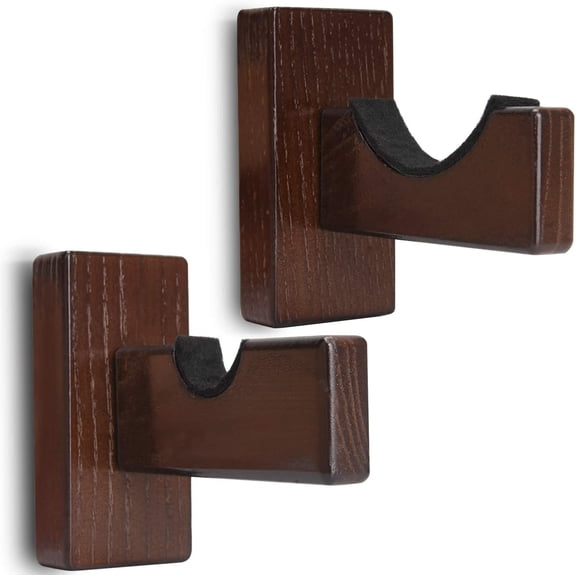 2PCS Baseball Bat Display Case, Baseball Bat Hanger Holder, Wall Mount Baseball Bat Horizontal Rack, Baseball Bat Bracket - Brown