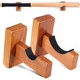 Baseball Horizontal 2PCS Baseball Bat Wall Mount Rack, Solid Wood Horizontal Holder for ...