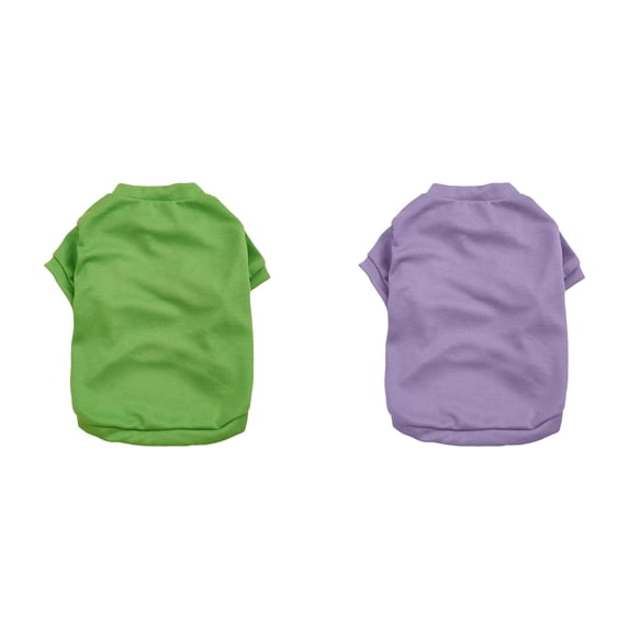 2PCS Basic Pet Pullover Shirts Soft Cotton Comfortable Breathable Dog Apparel Casual Outfit for Puppy Dog Cat Outdoor Indoor Wear