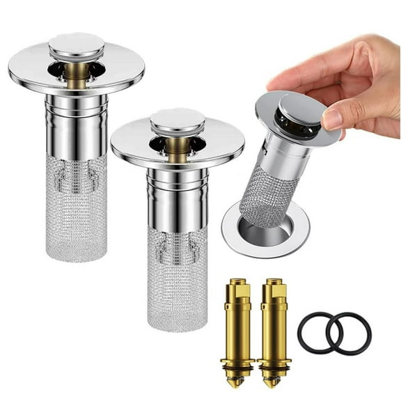 2PCS Bathroom Sink Stopper Hair Catche Sink Drain Filter Stainless Steel Strainer Stainless Steel Strainer Kitchen Sink Strainers for Drain Sink Net Strainer