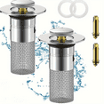 thumbnail image 2 of Bathroom Sink Drain Kit With Ceramic Stopper - Anti-Odor & No Tools Installation 2 of 14
