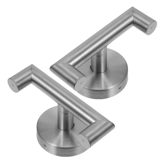 2PCS Double Towel Hooks Bathroom Hangers Stainless Steel Wall Mounted Robe Hooks Easy Installation Hooks for Bathroom Shower and Door