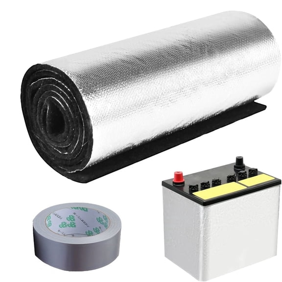 1PCS Battery Insulation Kit and 1pc tape, Universal Car Battery Wrap, 3MM Car Batteries Insulated Blanket Thermal Heat Shield Cover for Extreme Cold & Heat Protection for Vehicle Truck RV