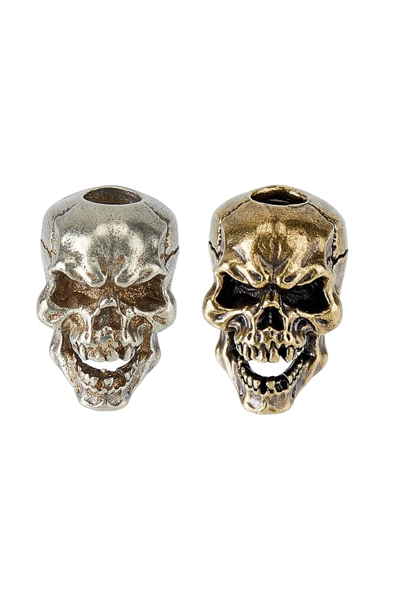 2PCS Beads 2Colors Lanyard Beads EDC Charm Bead Brass European Beads Large Hole Beads for Keychain Bracelet DIY Jewelry Hole:5.5mm for DIY