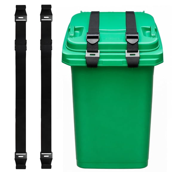 2PCS Bear Proof Trash Can Lock for Animals with Double Metal Claw | 30-51 inches Adjustable Garbage Can Locks for Animals Raccoons, Squirrels and Bears - Suitable for 28-96 Gallon Outdoor Bins