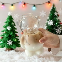 2PCS Bear Sippy Cup, Bear Cups, Clear Bear Glass Cup with Cute Kawaii Bear Glass Bottle Mug for Juice Milk Tea Smoothies Infused Water Beverage