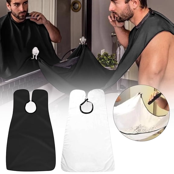 2PCS Beard Bib Apron For Men, Valentines Day Gifts Beard Trimming Catcher Bib For Shaving & Hair Clippings, Waterproof Non-Stick Hair Catcher Grooming Cloth With 2 Suction Cups Gifts For Boyfriend