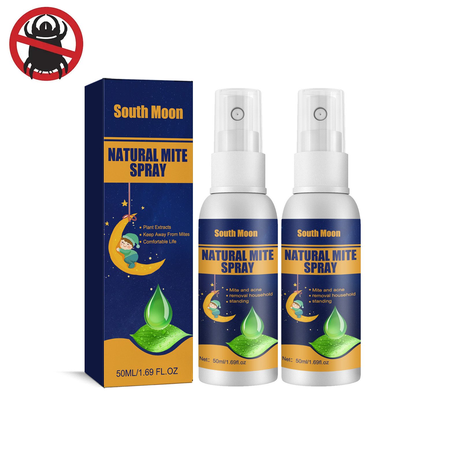 2PCS Bed Bug & Mite Killer Spray Gently Eliminate Dust Mites Human Safe Clothes Mite Treatment