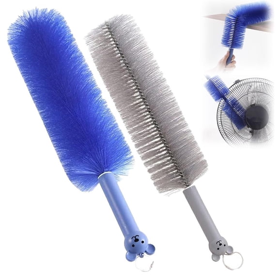 2PCS Bendable Microfiber Head,2026 New Upgrade Bendable Dusting Brush for Electric and Blind,Fan Cleaning Brush,Washable Reusable Dust Remover for Ceiling Fan Blades, Vents, Curtains, Cars