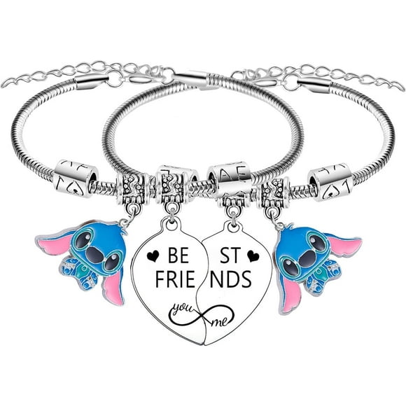 2PCS Best Friend Bracelet Friendship Gifts for Friends Cute Stitch Gifts for Friend Gift Cute Bracelet Friends Christmas Birthday Graduation Gifts