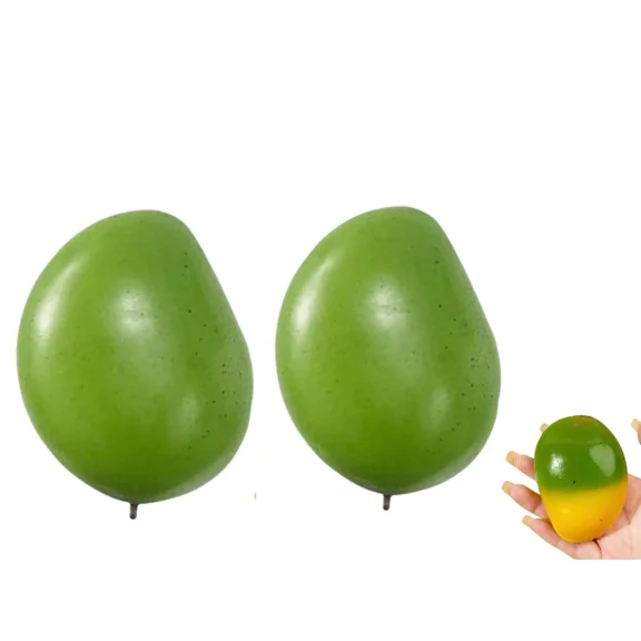 2PCS Big Mango Squishies, Sticky Stress Relief Ball, Color-Changing Fruits Squeeze Fidget to y, Cute Slow Rising Squeeze to y for Adults Relaxation(wwx)