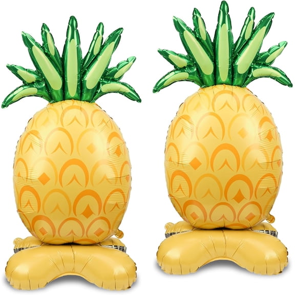 2PCS Big Pineapple Balloons, 59 Inch Standing Inflatable Pineapple Fruit Foil Balloon for Luau Hawaiian Tropical Summer Aloha Party Decoration Birthday Fruit Themed Party Supplies