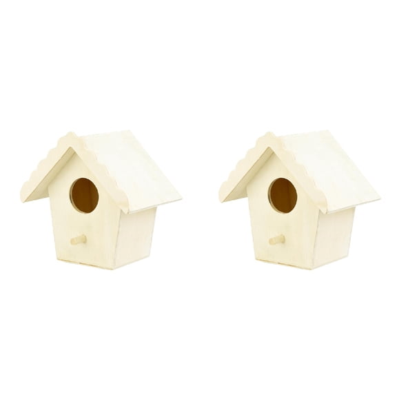 2PCS Bird House for Outside,Bluebird House,Outdoor Wooden Hanging Birdhouses Finch Wren Cardinals Garden Nesting Box 3.5*3.5*3.5in
