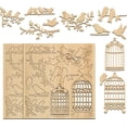 thumbnail image 1 of 2PCS Bird Laser Cut Chipboard Embellishments 5.7x6 Inch Wooden Branch Leaf Craft Shape Birdcage Silhouette Cutouts for DIY Card Making and Scrapbooking, 1 of 9