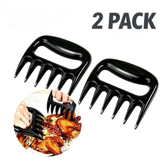 2PCS Black Bear Claw Meat Shredder, BBQ Meat Puller Claws, Multifunctional Meat Processing Tool, Kitchen Cooking Accessory for Shredding, Pulling, Lifting & Carving Meat