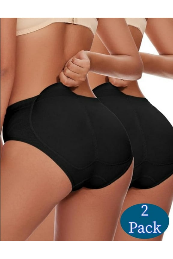 2PCS Black Butt Lifter Panty for Women Butt Pads Panty Butt Enhancement Shapewear M