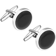 2PCS Black Cufflinks for Men,Cufflinks,Cuff Links Mens,Cuff Links Groom,Classic Men's Cufflinks,Cuff Links,Cufflinks for Men Wedding,Shirt Studs,Silver Cufflinks for Men,Suitable Men and Boy
