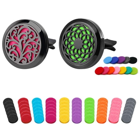 2PCS Black Essential Oil Car Diffuser Vent Clips + 22mm Felt Pads