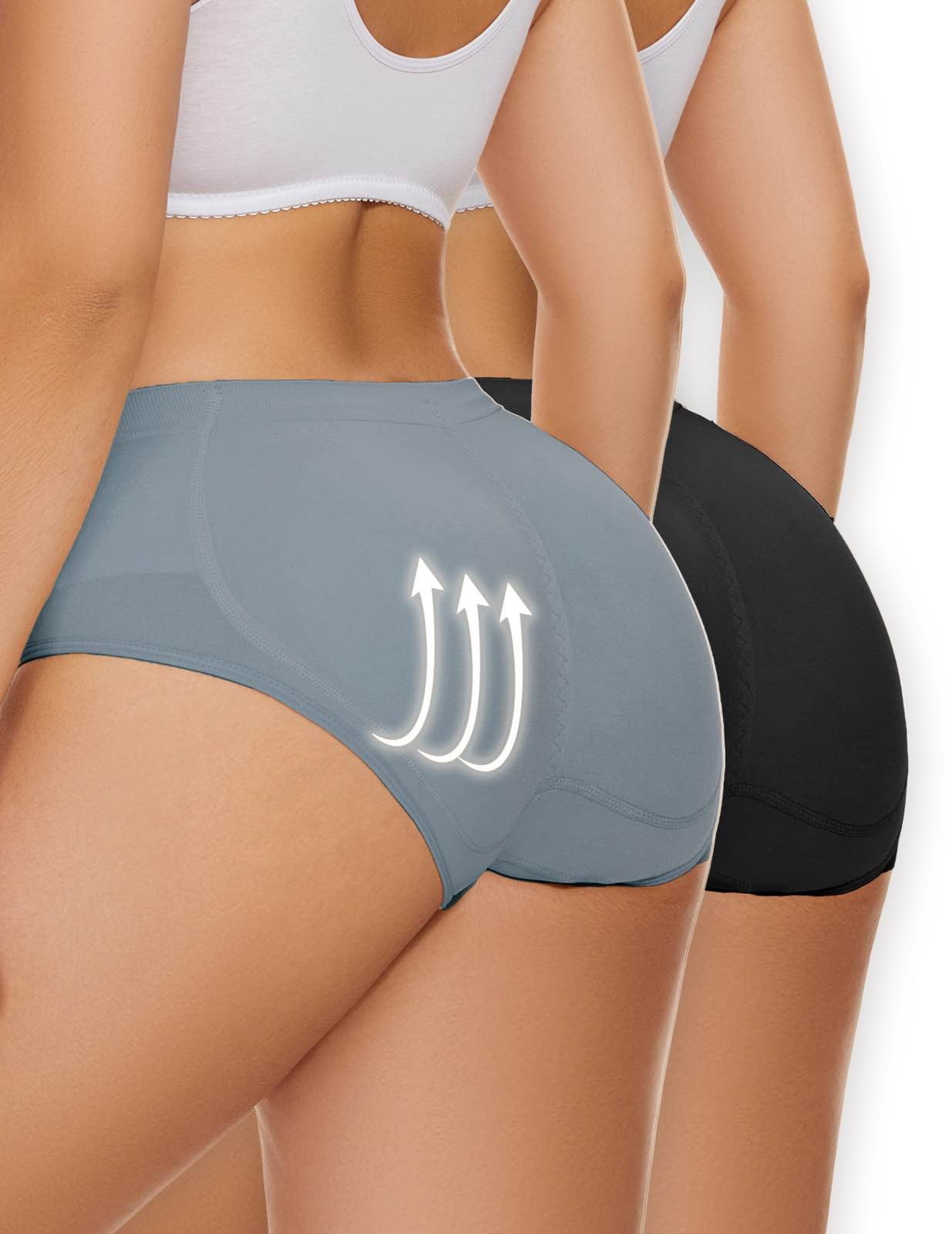 ZIMI 2PCS Black & Beige Butt Lifter Panty for Women with Hip Pad Butt  Lifter Panties Hip Enhancer Shapewear S 