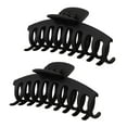 2PCS Black Hair Claw Clips, Large Matte Black Hair Claws, Fashion Hair