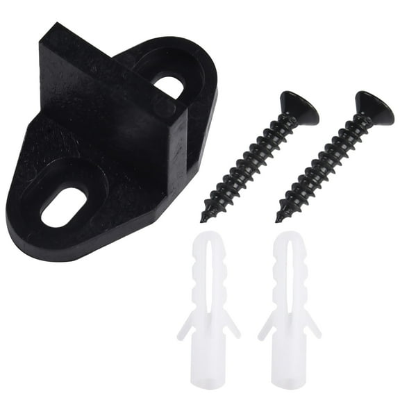 2PCS Black Plastic Adjustable Barn Door Floor Guide Rollers for Sliding Door Bottom Stabilizer Hardware Kit with Screws and Expansion Plugs