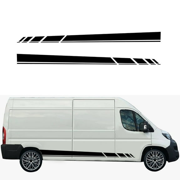2PCS Black Stripe Vinyl Graphic Kit Car Stickers for RV Caravan Travel Trailer