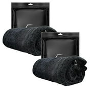 2PCS Blackline Streak-Free Microfiber Car Drying Towel – XL 1300 GSM Ultra Absorbent Twisted-Loop Auto Care Towel