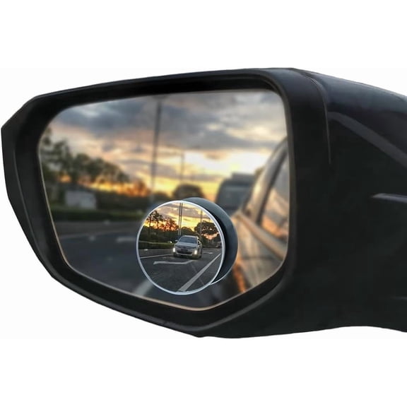 2PCS Blind Spot Mirrors for Cars - 2" Round HD Glass Wide Angle Side Mirror Car Rear View Mirrors - Adjustable Frameless Convex Mirror with Self Adhesive for Car SUV Truck (2PCS)