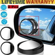 2PCS Blind Spot Mirrors Round HD Glass Convex 360  Side Rear View Mirror for Car